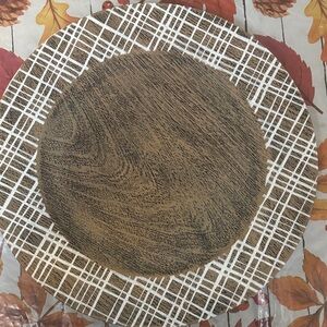 Rustic Brown and White Plaid Charger Plate